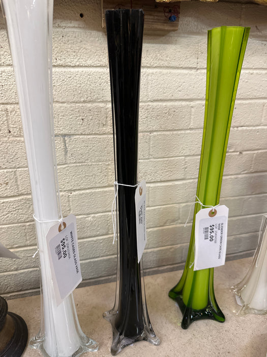 BLACK CASED GLASS VASE