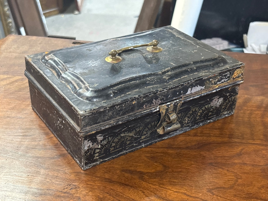 TOLE PAINTED JAPANESE STYLE SPICE TIN BOX