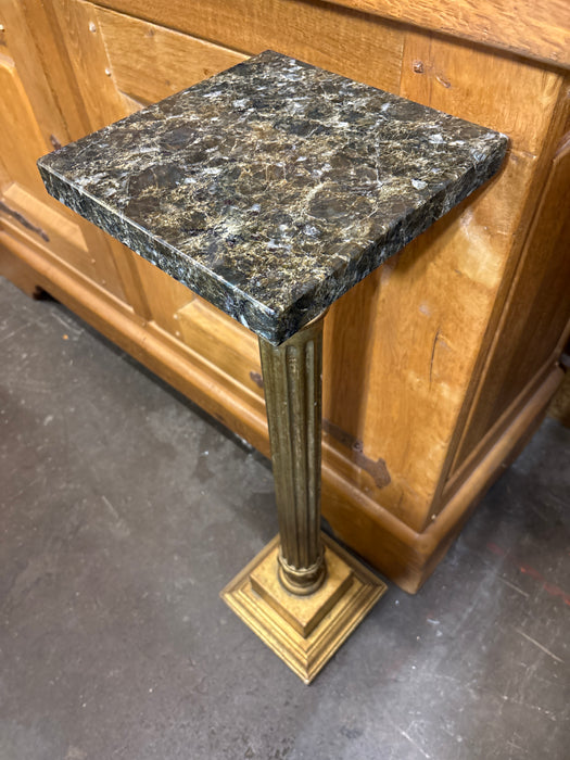 PETITE FLORENTINE PLANT STAND WITH MARBLE TOP