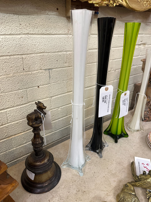 WHITE CASED GLASS VASE