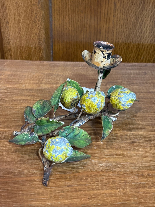 SMALL FLOWER CANDLESTICK HOLDER WITH LEMONS