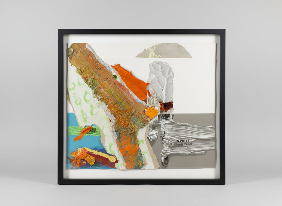 FRAMED UNDERGLASS MIXED MEDIA SIGNED PIA FRIES