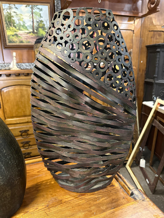 OVOID LARGE MODERN TIN SCULPTURE VASE