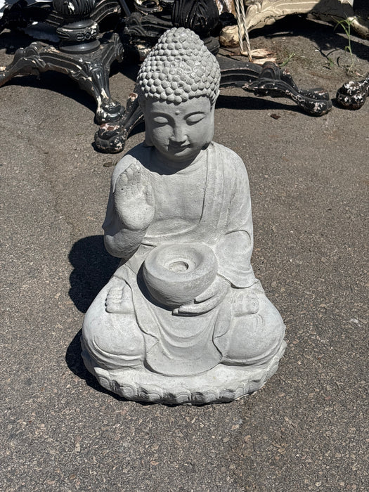 CONCRETE RAISED HAND BUDDHA STATUE