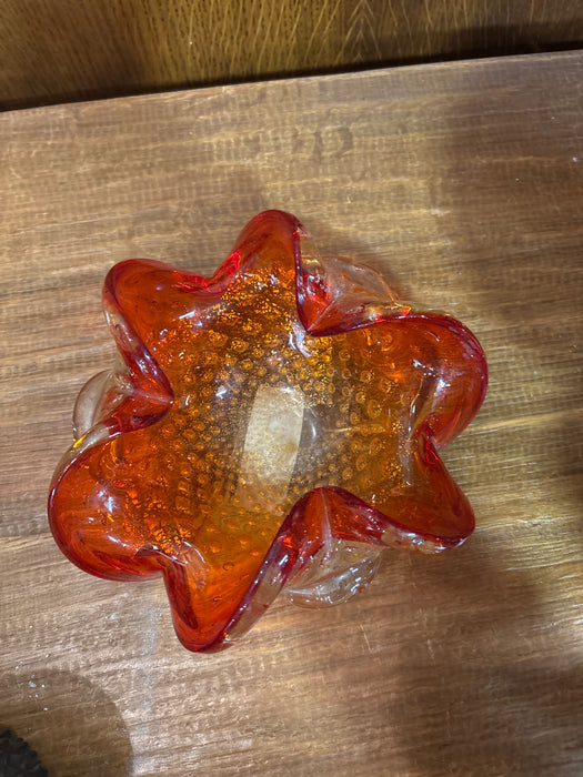 DARK ORANGE MURANO GLASS DISH