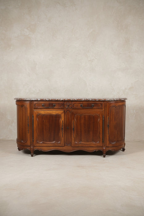 LARGE 19TH CENTURY LOUIS XVI LEVANTA MARBLE TOP SIDEBOARD