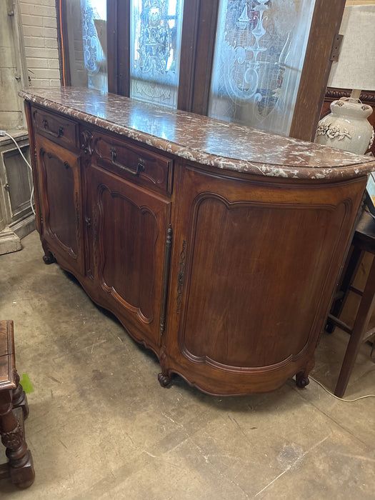 LARGE 19TH CENTURY LOUIS XVI LEVANTO MARBLE TOP SIDEBOARD