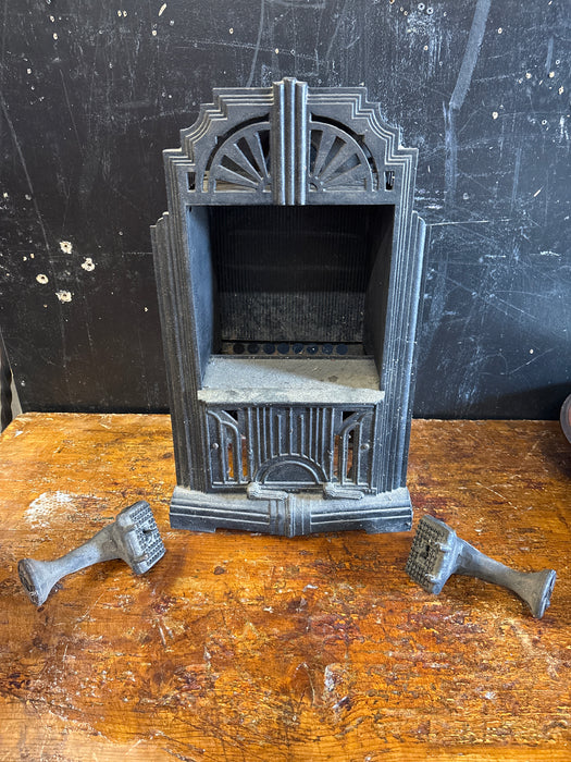 ART DECO METAL HEATER CASE AS FOUND