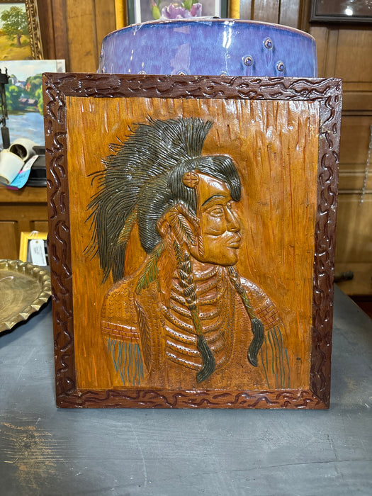 AMERICAN INDIAN WOOD PANEL