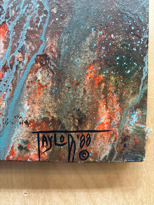 UNFRAMED NATIVE AMERICAN ABRACT OIL PAINTING OF "ANCESTORS DREAM" - SIGNED TAYLOR