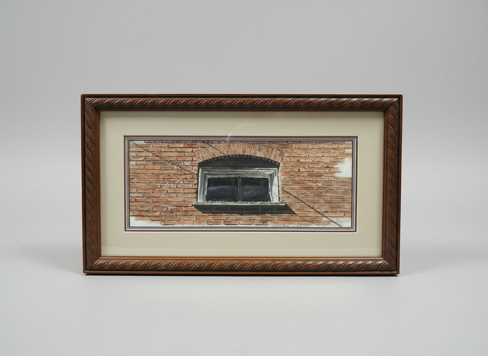 DON FOSTER WATER COLOR OF BRICK WALL WITH WINDOW