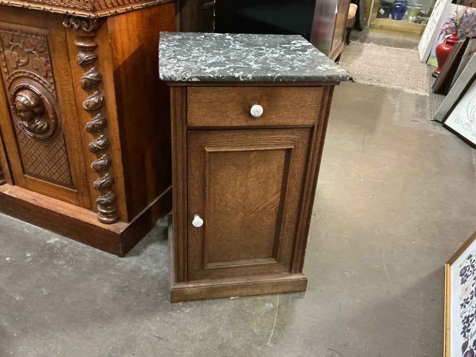 OAK NIGHTSTAND WITH SAINT ANNE MARBLE TOP