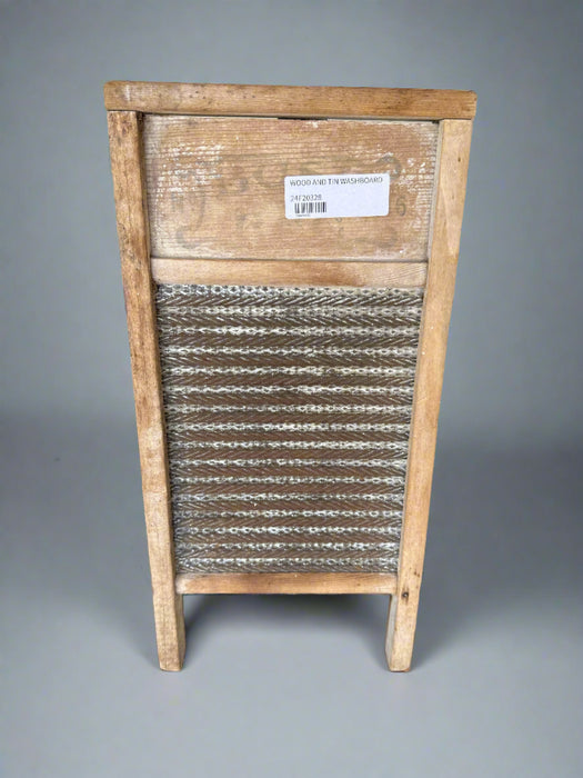 WOOD AND TIN WASHBOARD