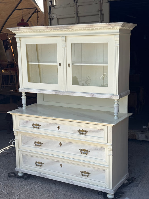 LARGE WHITE PAINTED CABINET ON CHEST
