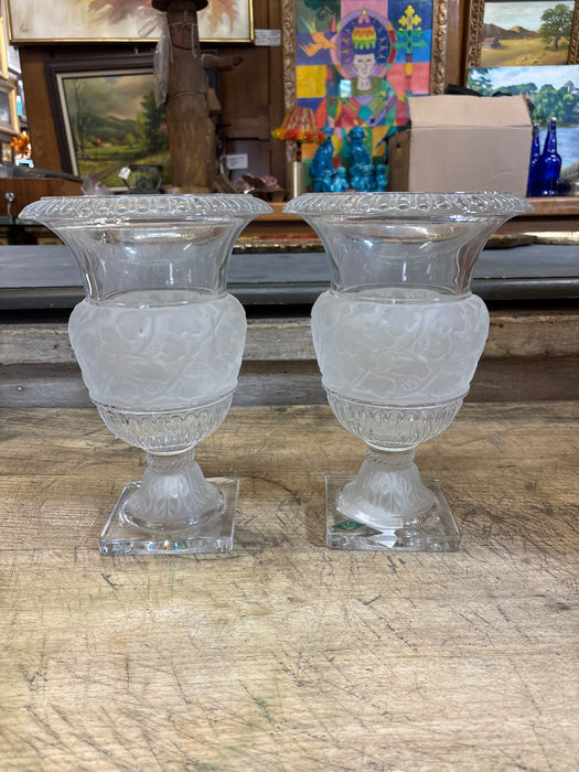 PAIR OF IRISH SHANNON CRYSTAL VASES