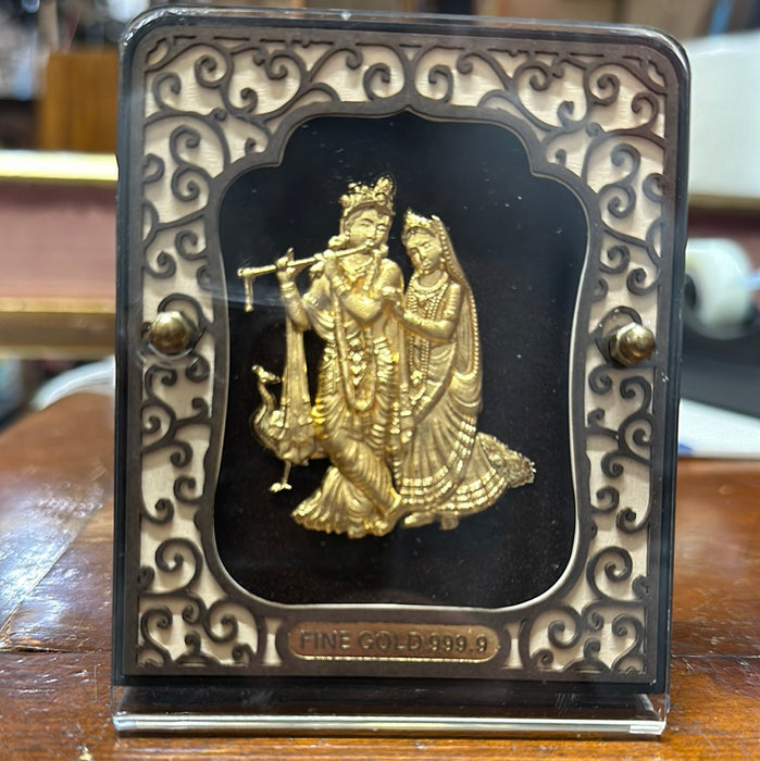 SMALL INDIAN PLAQUE 24K GOLD PLATED