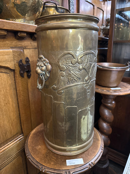 CYLINDER BRASS LIONS UMBRELLA STAND