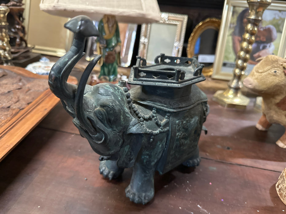 BRONZE INDIAN ELEPHANT CENSOR