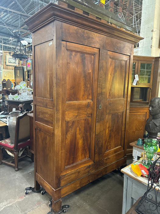 PEGGED LOUIS PHILLIPE WALNUT ARMOIRE - AS FOUND