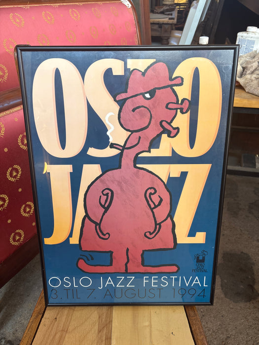 SIMPLE BLACK FRAMED VINTAGE PRINT OF OSLO JAZZ FESTIVAL 1994