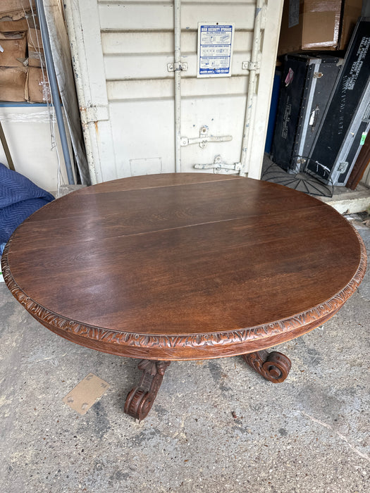 LOVELY LOUIS XIII OAK PEDESTAL TABLE AS FOUND