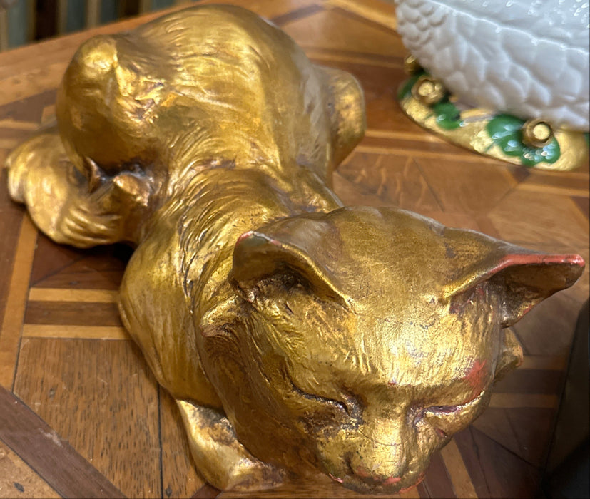 VINTAGE GOLD CERAMIC CAT