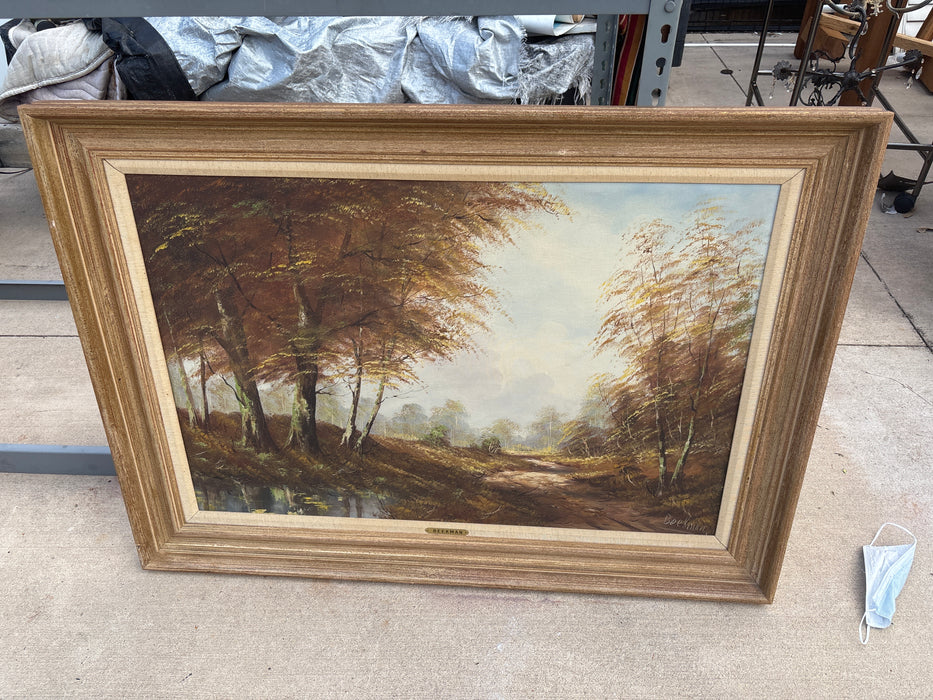 LARGE OIL PAINTING OF TREES - SIGNED BEEKMAN