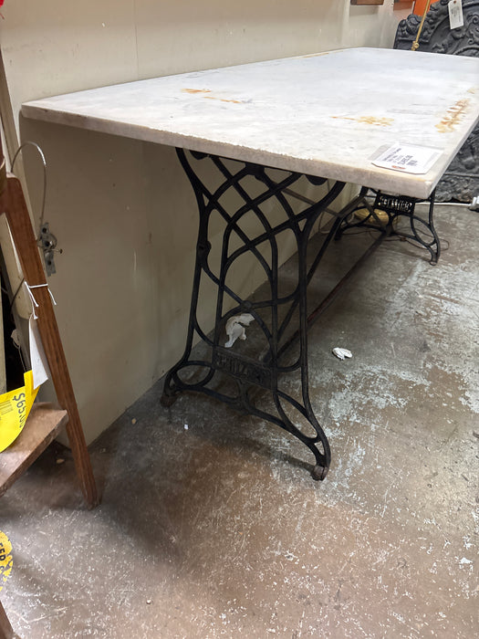LONG MARBLE TOP BAKERS TABLE TABLE