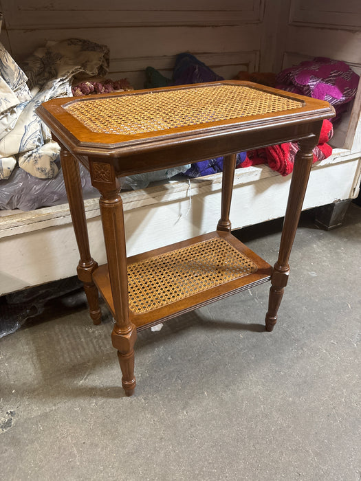 SMALL LOUIS XVI CANED 2 TIER TABLE