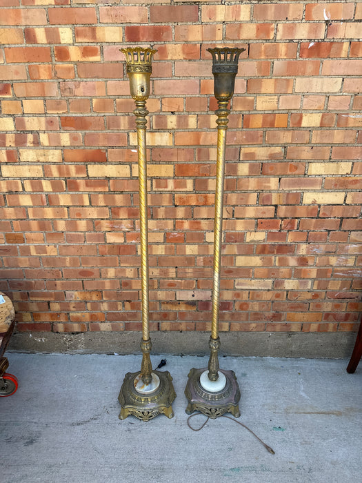 PAIR OF TORCHIERE LAMPS AS FOUND