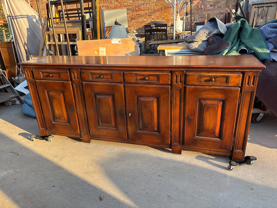 DARK OAK RUSTIC RAISED PANELS SIDEBOARD