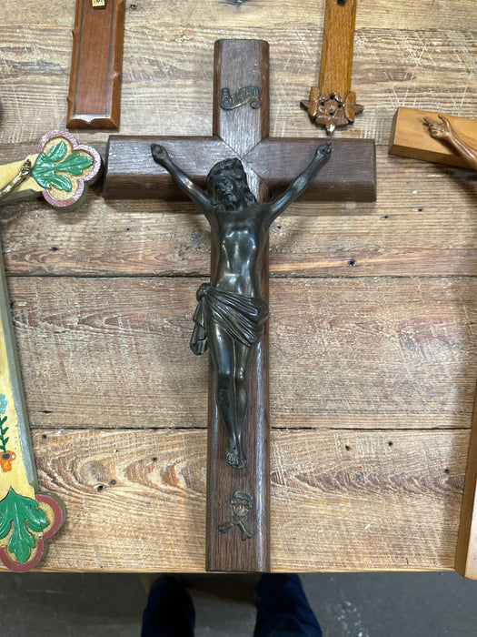 LARGE RUSTIC WOOD CRUCIFIX