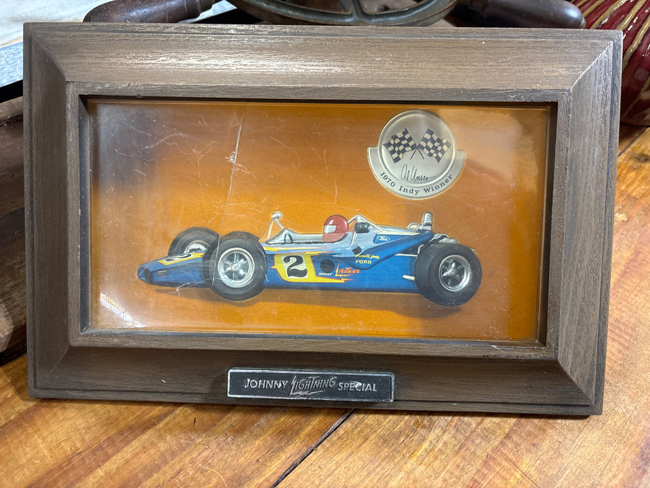 FRAMED 1970 INDY RACE CAR WINNER JHONNY LIGHTNING SPECIAL - AS FOUND