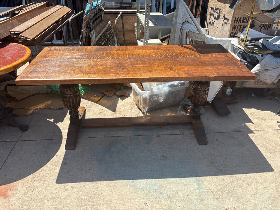 DOUBLE PEDESTAL TUDOR MODERN BULB LIBRARY TABLE