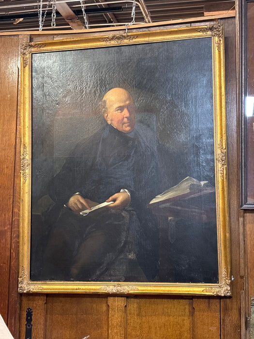 LARGE GILT FRAMED PORTRAIT OF SCHOLAR