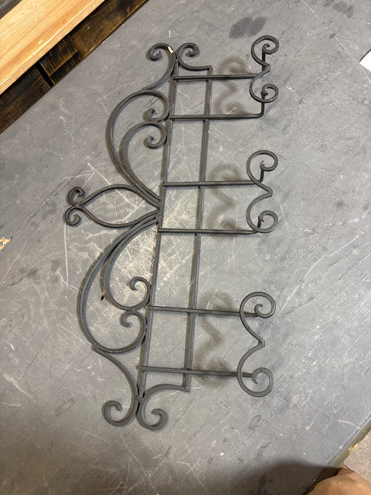 WIDE BLACK SCROLLY WALL PLATE RACK