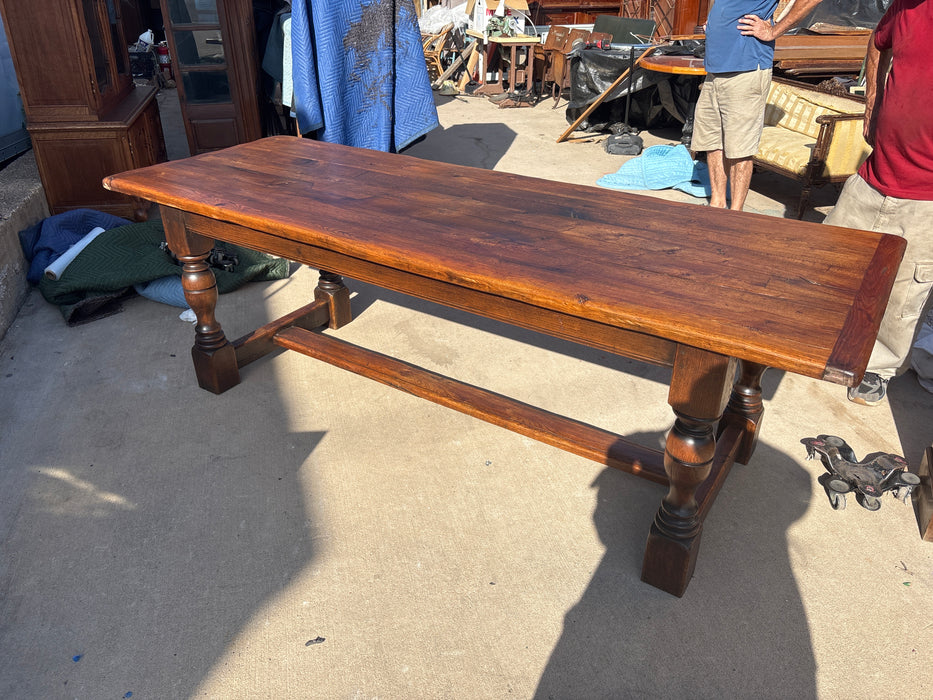 LARGE EARLY PEGGED OAK FARM TABLE