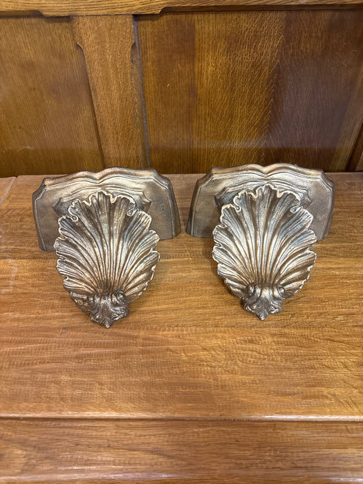 PAIR OF GILT SHELL SHAPED WALL SCONES