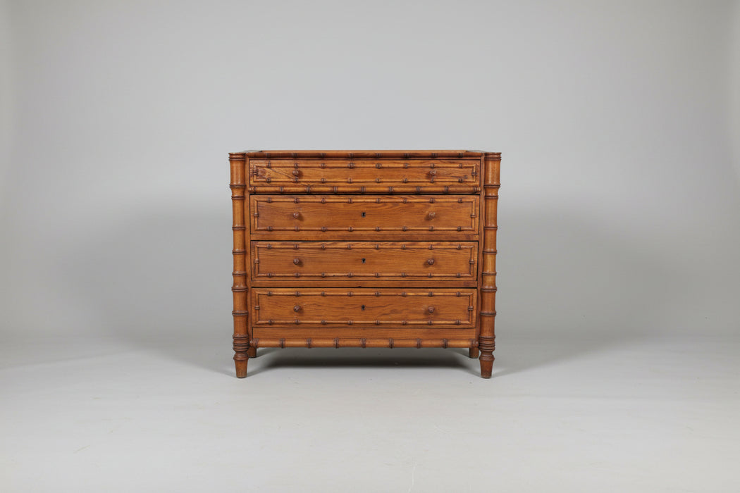 4 DRAWER FAUX BAMBOO CHEST - AS FOUND MARBLE