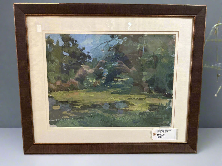 FRAMED IMPRESSIONIST LANDSCAPE  PRINT