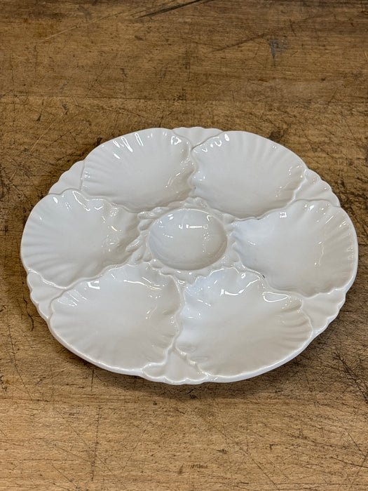 WHITE OYSTER PLATE 1 OF 6