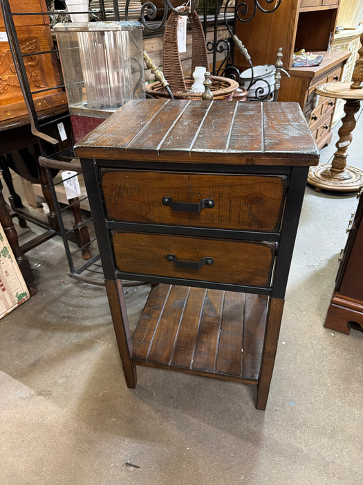 RUSTIC STAND WITH 2 DRAWERS
