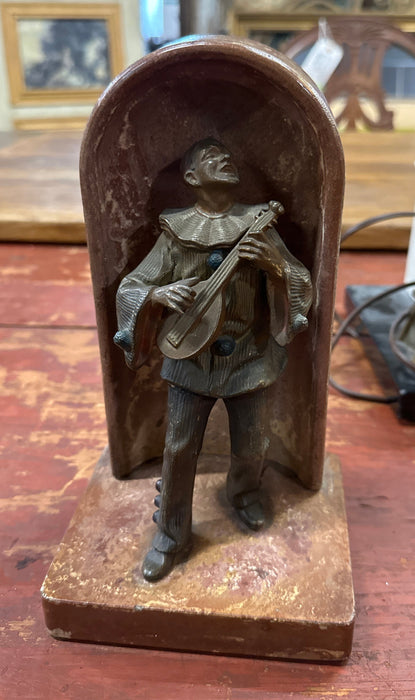 SPELTER AND MARBLE MINSTREL SINGLE BOOKEND