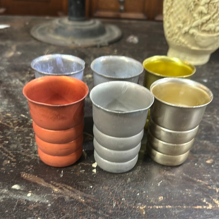 SET OF 6 SMALL ALUMINUM TUMBLERS