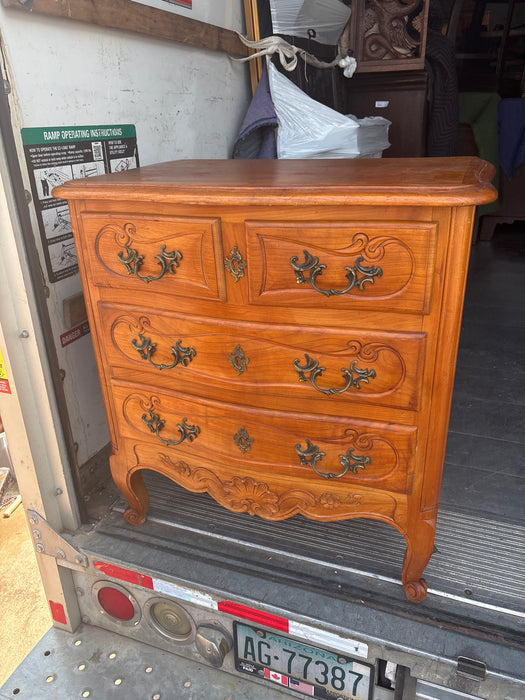 LOUIS XV 4 DRAWER CHERRY CHEST