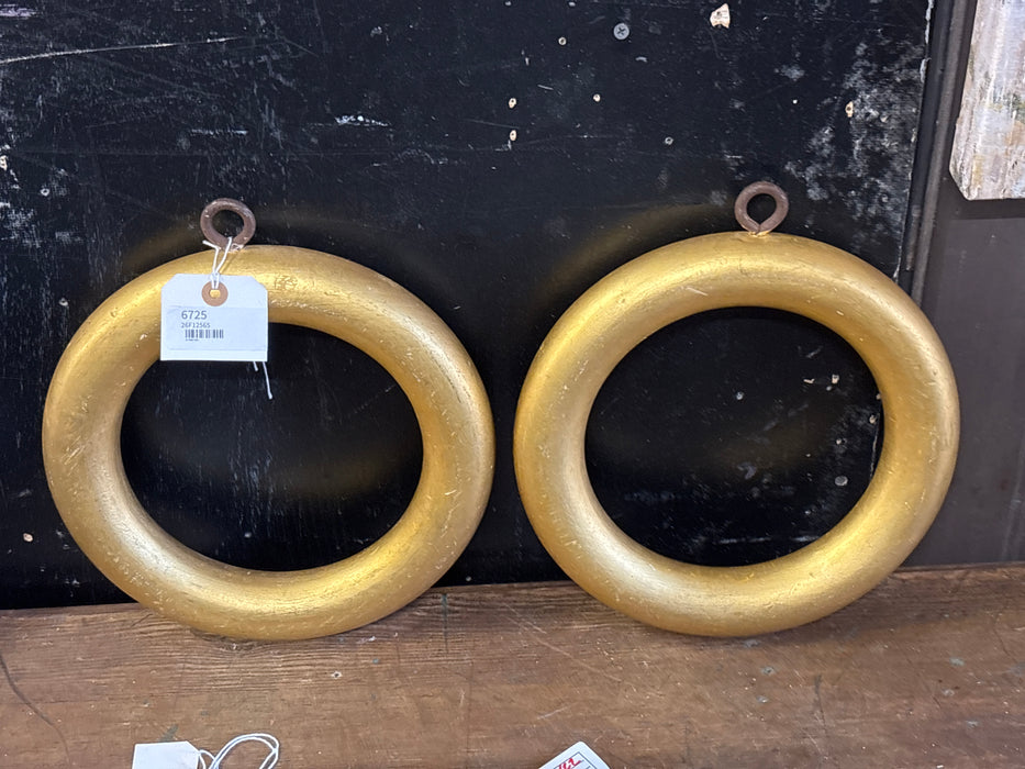 PAIR OF GOLD GILT WOOD RINGS