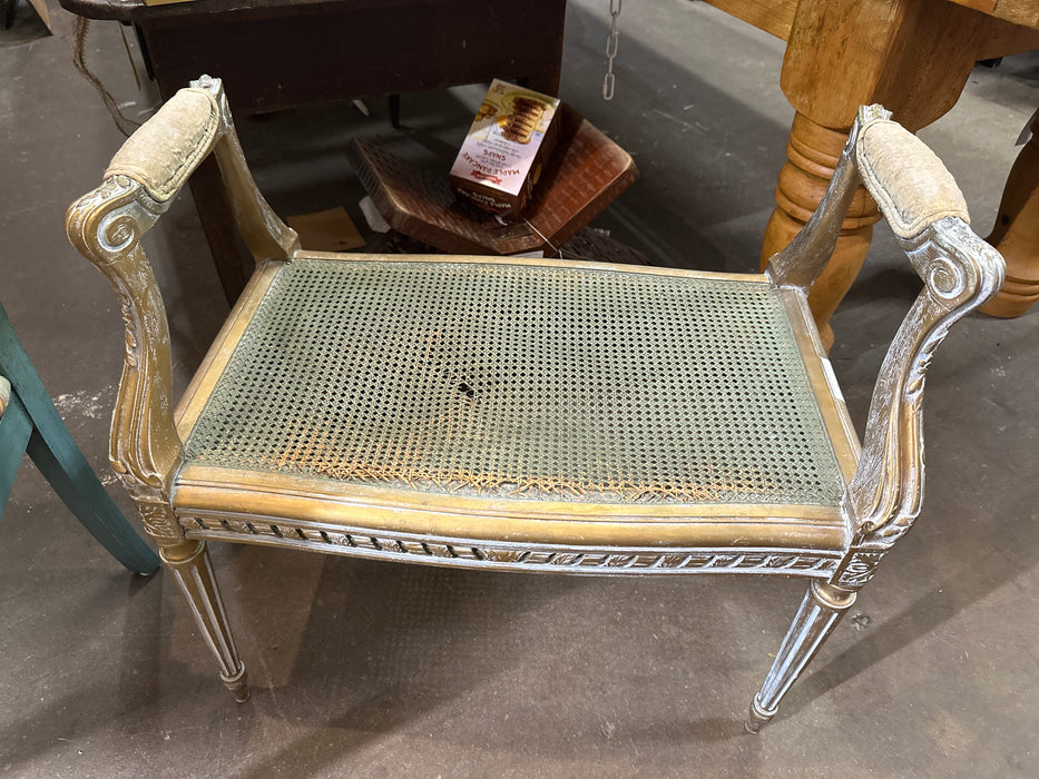 LOUIS XVI PAINTED BENCH AS FOUND