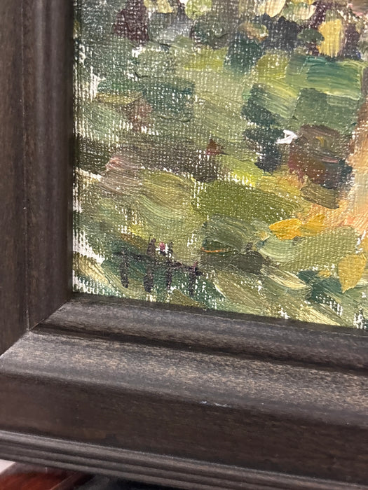 SMALL ACRYLIC SUNSET PAINTING ON CANVAS - SIGNED