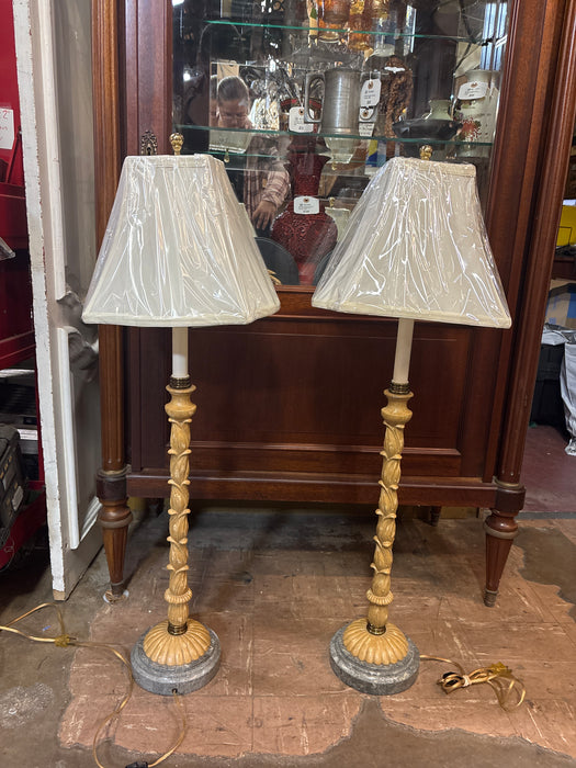 PAIR OF TALL RESIN BUFFET LIGHTS