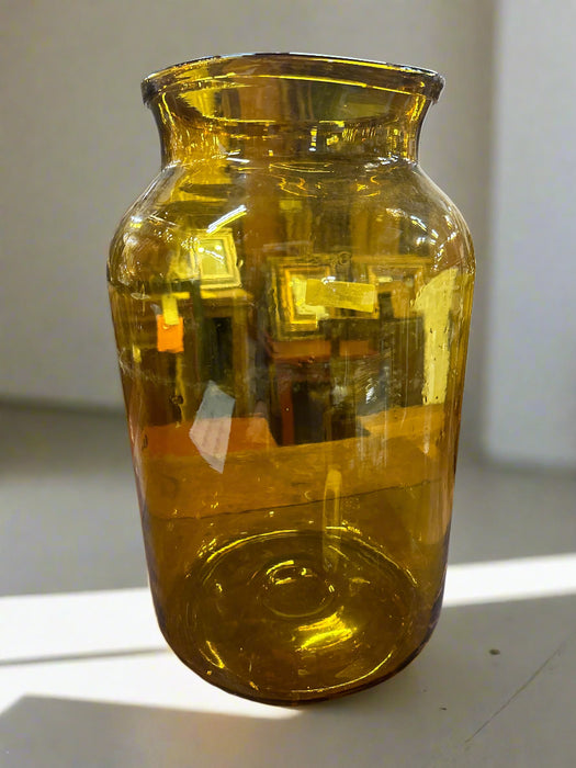 OPEN MOUTH AMBER CYLINDER BOTTLE